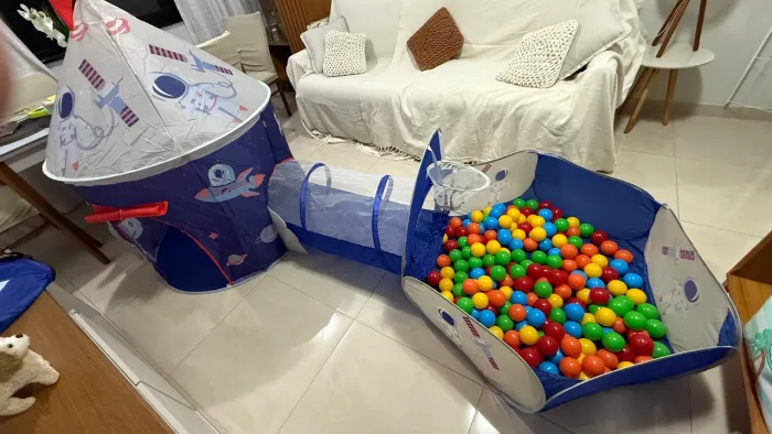 Piscina de bolinhas + tunel + barraca infantil + 200 bolinhas