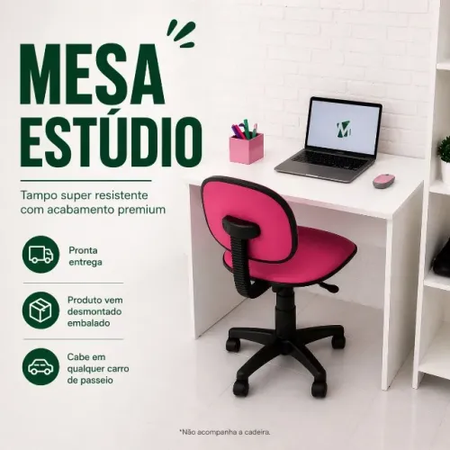 mesa studio compacta cinza claro