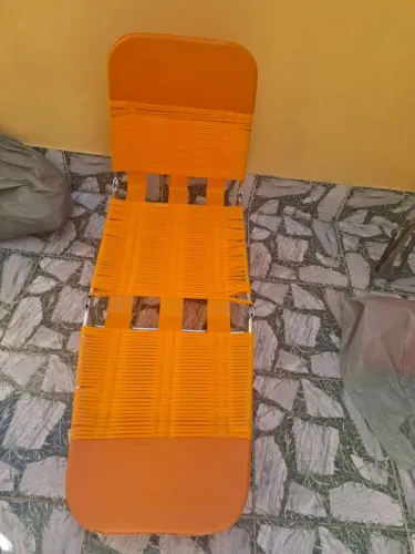 Cadeira Espreguiçadeira Alumínio Laranja
