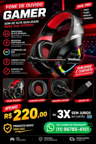 Fone de Ouvido sem fio com microfone 