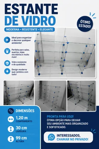 Estante de vidro