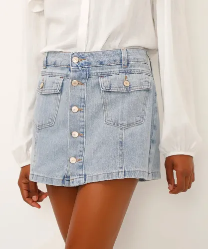 Short saia jeans cea
