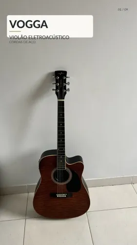 Violão Vogga Eletroacústico Aço + Kit Completo de Acessórios | Capa, Cabos e Mais