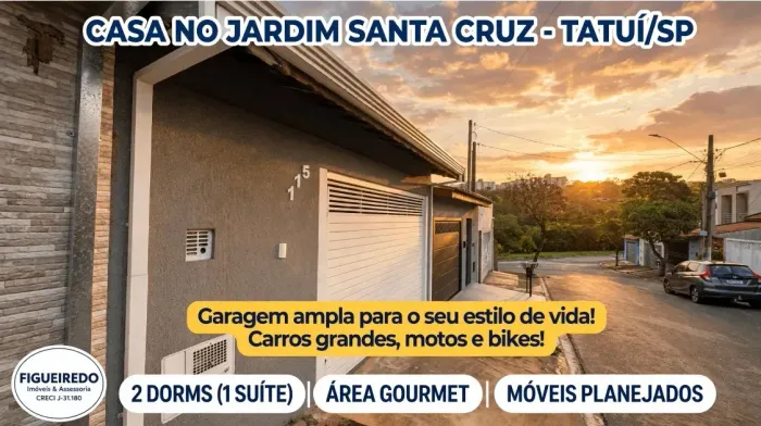 Casa em perfeito estado no Jardim Santa Cruz, em Tatuí/SP
