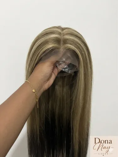 Lace Front Premium -Lana- Loiro/ Castanho Escuro