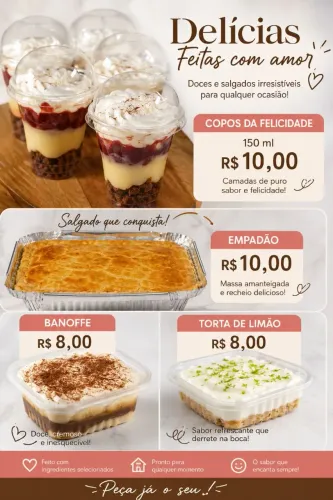 Vendas de doces e empadão