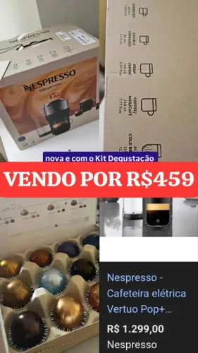 ? Cafeteira Nespresso Vertuo Pop+ NOVA (lacrada) + cápsulas