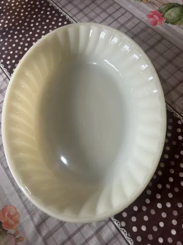 Travessa grande oval opaline canelada