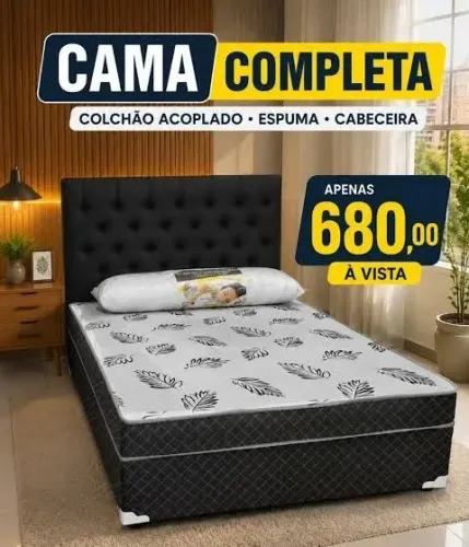Cama box com colchão e cabeceira! Frete grátis