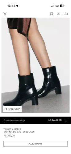 VENDO BOTA ZARA NUNCA USADA