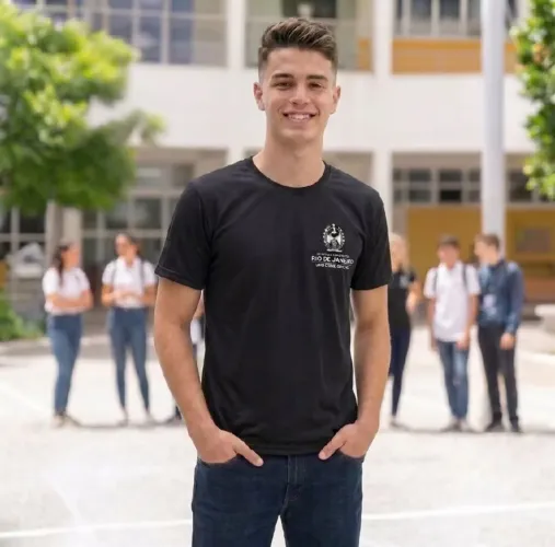 Camisa escolar preta 
