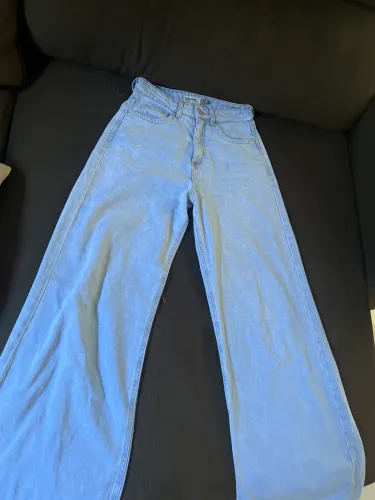 calça jeans wide leg