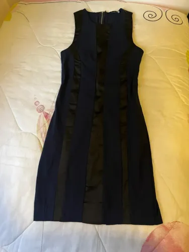 Vestido social azul marinho