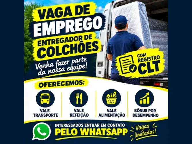 VAGA PARA ENTREGADOR DE COLCHÕES