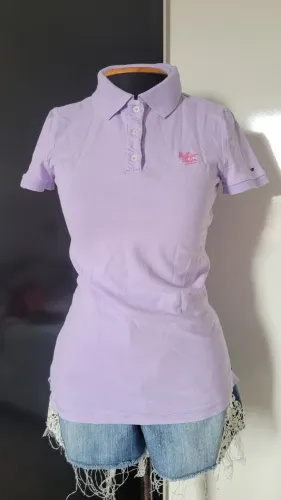 Camisa Polo Feminina Algodão Tommy Hilfiger, Veste P, Seminova