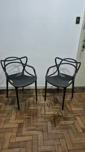 2 Unidades Cadeira Allegra P/ Sala De Jantar Cor Preta