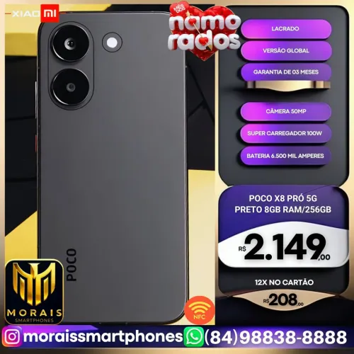 OFERTA - Poco X8 Pró 5G - VERDE, PRETO - 256GB | 8GB RAM - LACRADISSIMO 