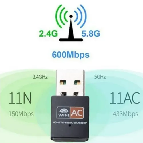 Adaptador WiFi Wireless USB Dual Band 5g/2g para Computador