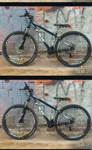 Bicicleta aro 29 com o cassete de nove velocidades e freio a disco seminova toda Shimano 