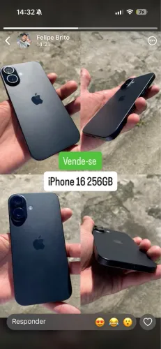 iPhone 16 256GB Novo com nota fiscal