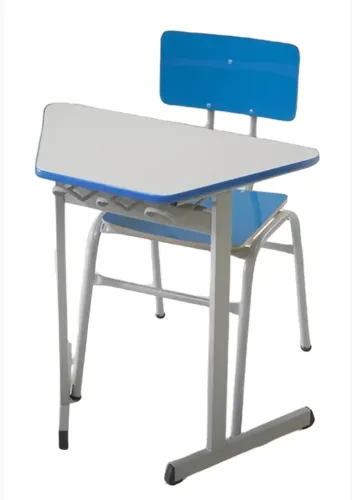 CONJUNTO TRAPÉZIO INFANTIL com PORTA LIVRO E CADEIRA RETA mesa com 70cm altura