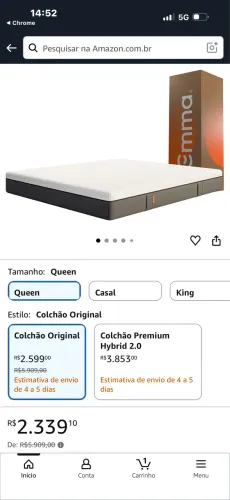Colchao Emma Queen original novinho 