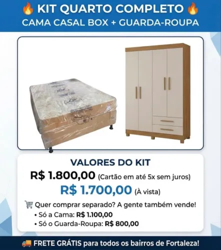 Kit quarto CAMA CASAL E GUARDA ROUPA