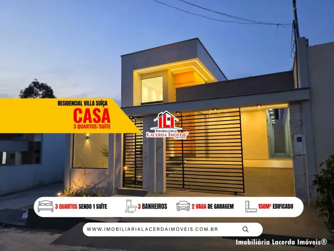 Villa Suíça, Casa térrea com 3 quartos sendo 1 suíte, Ambiente integrados