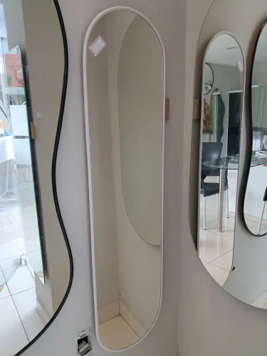 Espelho oval branco 