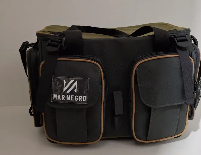 Bolsa Mochila Pesca Mar Negro Anglers + 4 Estojos Impermeáveis com Vedação