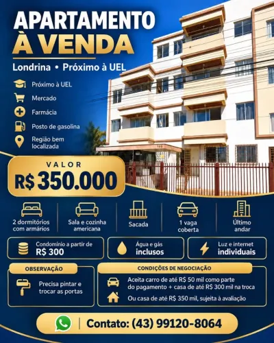 Vende se Apartamento ou troca se por casa