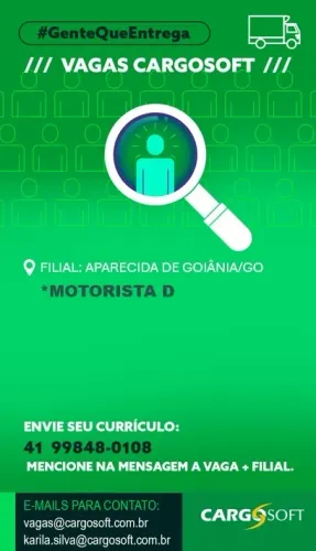 Vaga de Motorista Entregador - Categoria D