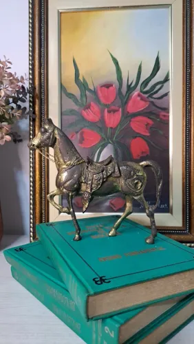 Escultura cavalo em bronze estatueta antiguidade de coleção