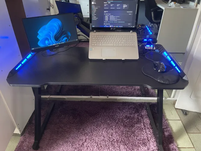 Notebook Asus 16gb 740gb HD tela touch + Monitor + mesa gamer 