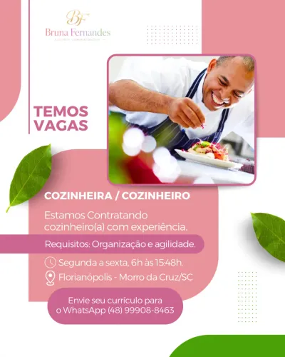 Vaga para cozinheiro(a) com experiência 