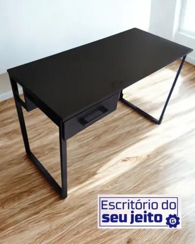 Mesa de Escritório Industrial com Gaveta 1,1M Reforçada Multiuso para Computador Notebook