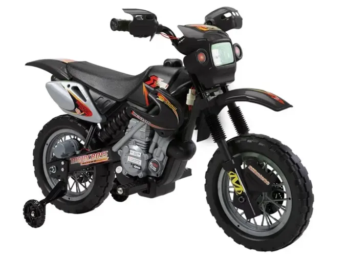 Mini Moto Elétrica Infantil Moto Cross Trail Bel 6V Preta - NOVO NA CAIXA (C/ Rodinhas)