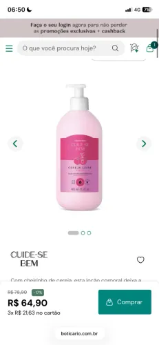 Creme hidratante o Boticário 