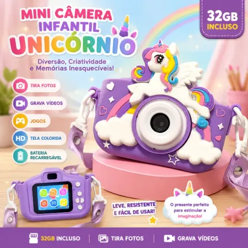 Camera Infantil Instantânea Digital Máquina Hd Multifuncional Vídeos Fotográfica E Jogos I