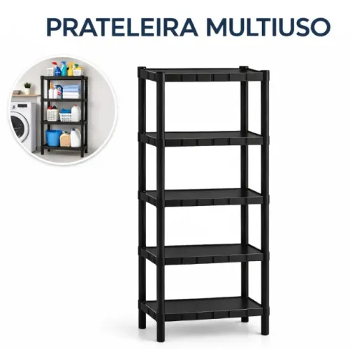 Estante Prateleira Modular Multiuso Organizadora Plástico Reforçado 5 Andares