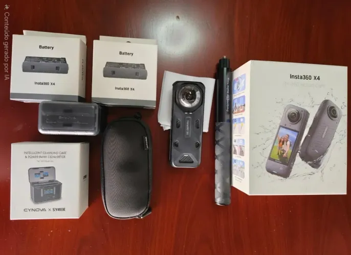 Câmera insta 360 x4 + 3 baterias + 256 memória