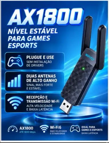 Adaptador USB Wi-fi 6 Novo!