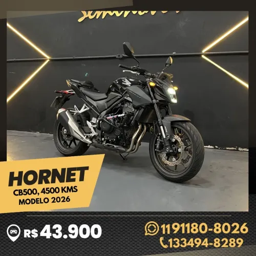 CB500 Hornet apenas 4.400 kms 