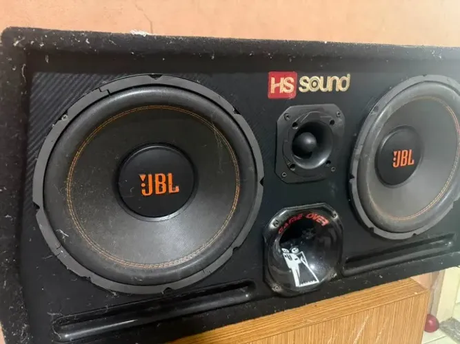 Caixa de Som Automotivo HS Sound + Módulo Taramps DS 800x4 - Tudo Funcionando