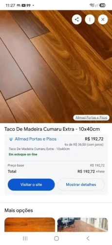 Vendo piso de madeira cumaru tenho 35 metros 