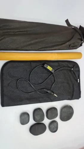 Kit bambu+manta térmica para pedras quentes