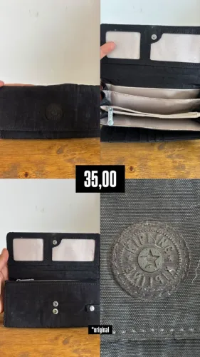 Carteira preta feminina Kipling