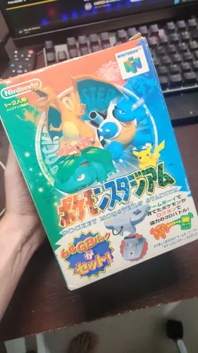 Pokemon Stadium (Japonês) com tranferpack na caixa e com manuais. (Completo) para nintendo