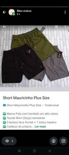 short mauricinho plus sizes