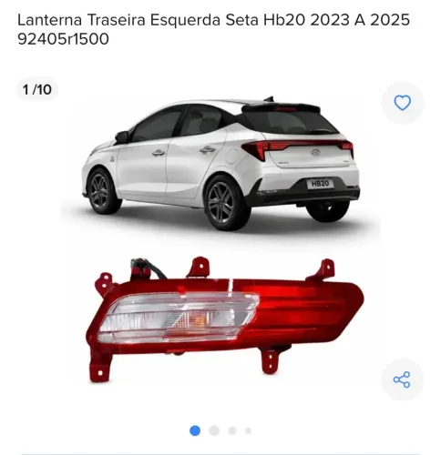 Laterna traseira seta esquerda HB20 2023 a 2025